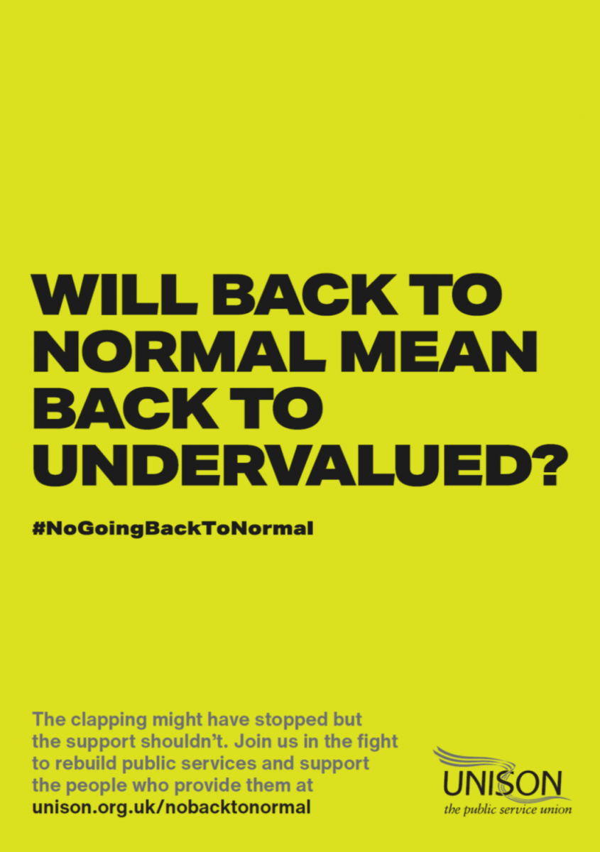 NO GOING BACK TO NORMAL UNISON NI